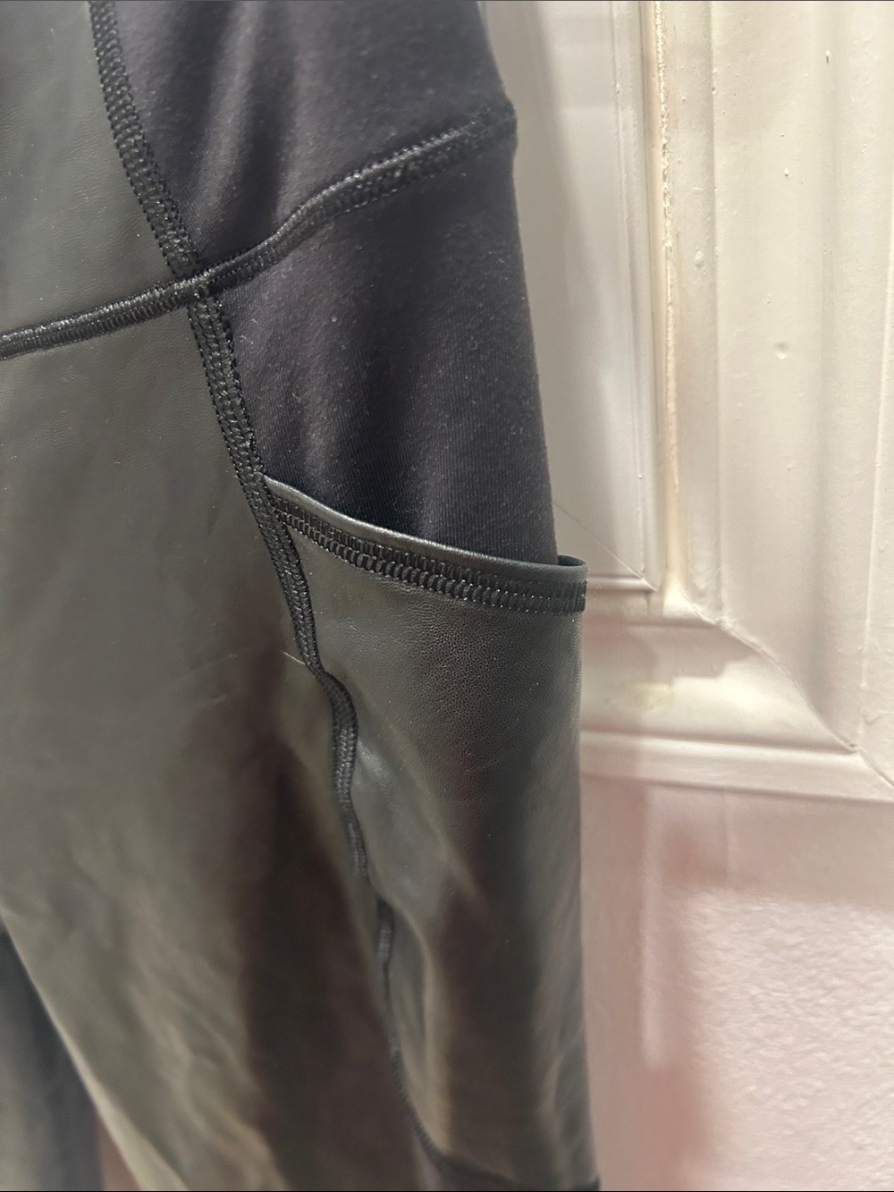 Athleta Black Faux-Leather Leggings